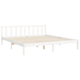 Cadre de lit sans matelas blanc bois de pin massif