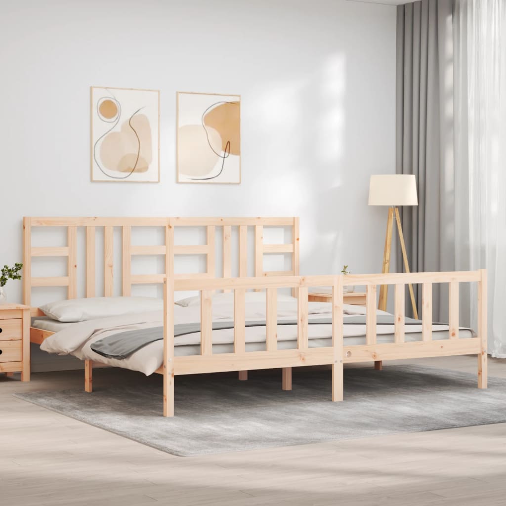 Cadre de lit sans matelas 200x200 cm bois massif de pin