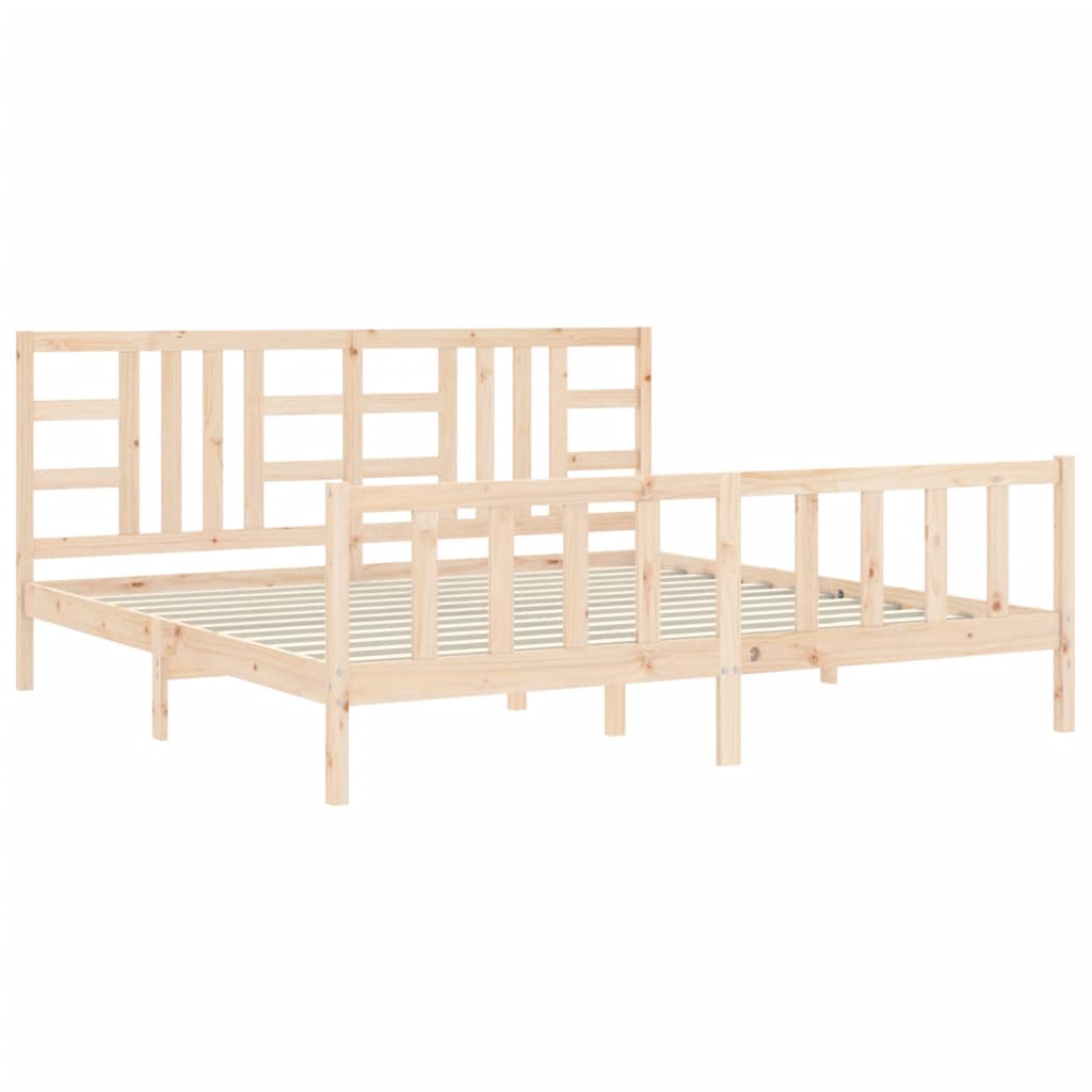 Cadre de lit sans matelas 200x200 cm bois massif de pin