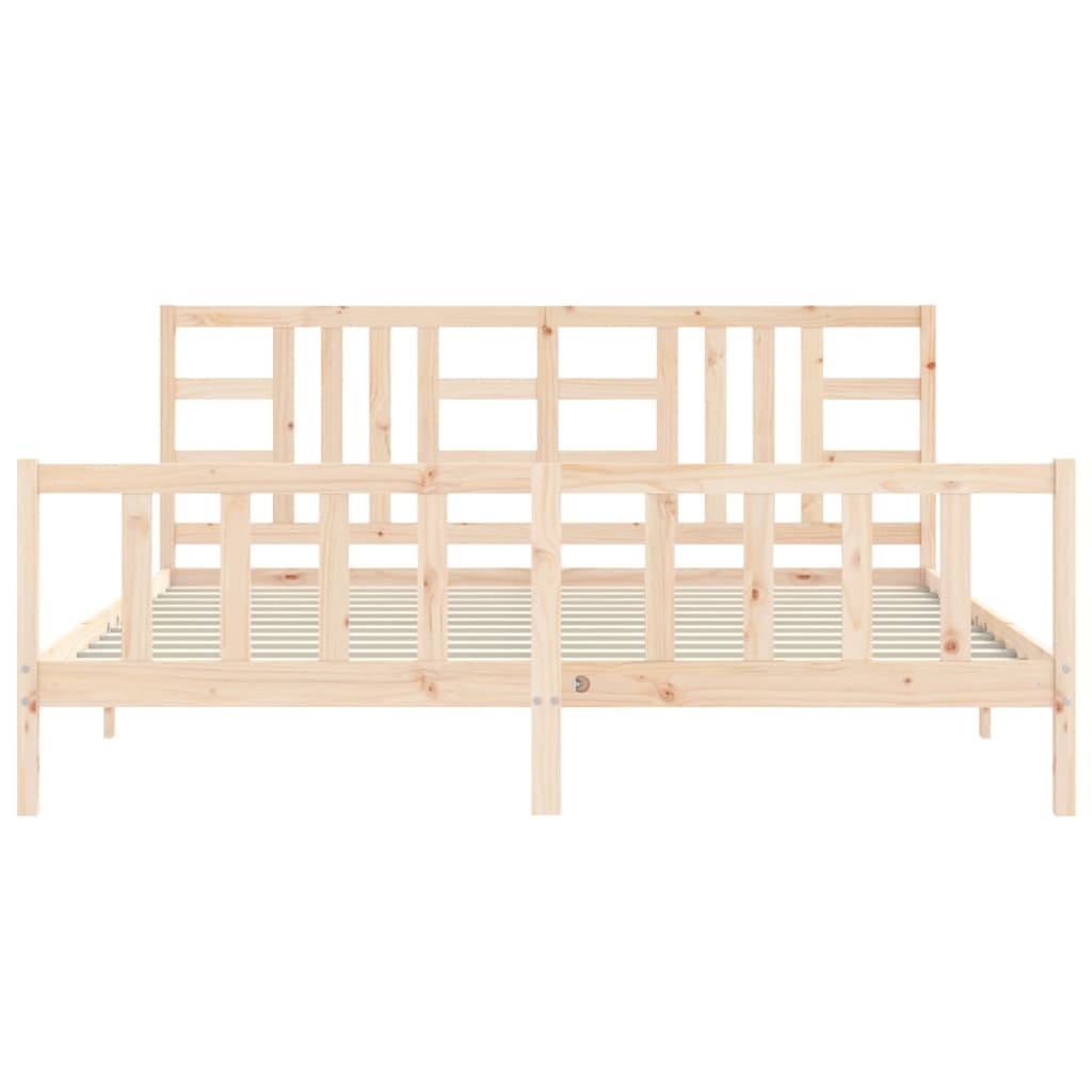 Cadre de lit sans matelas 200x200 cm bois massif de pin