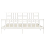 Cadre de lit sans matelas blanc 200x200 cm bois massif de pin