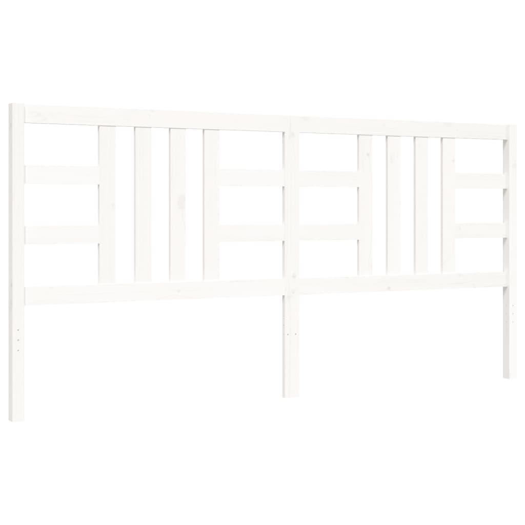 Cadre de lit sans matelas blanc 200x200 cm bois massif de pin