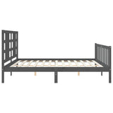 Cadre de lit sans matelas gris 200x200 cm bois massif de pin