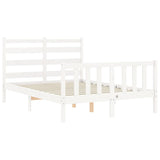 Cadre de lit sans matelas blanc bois de pin massif