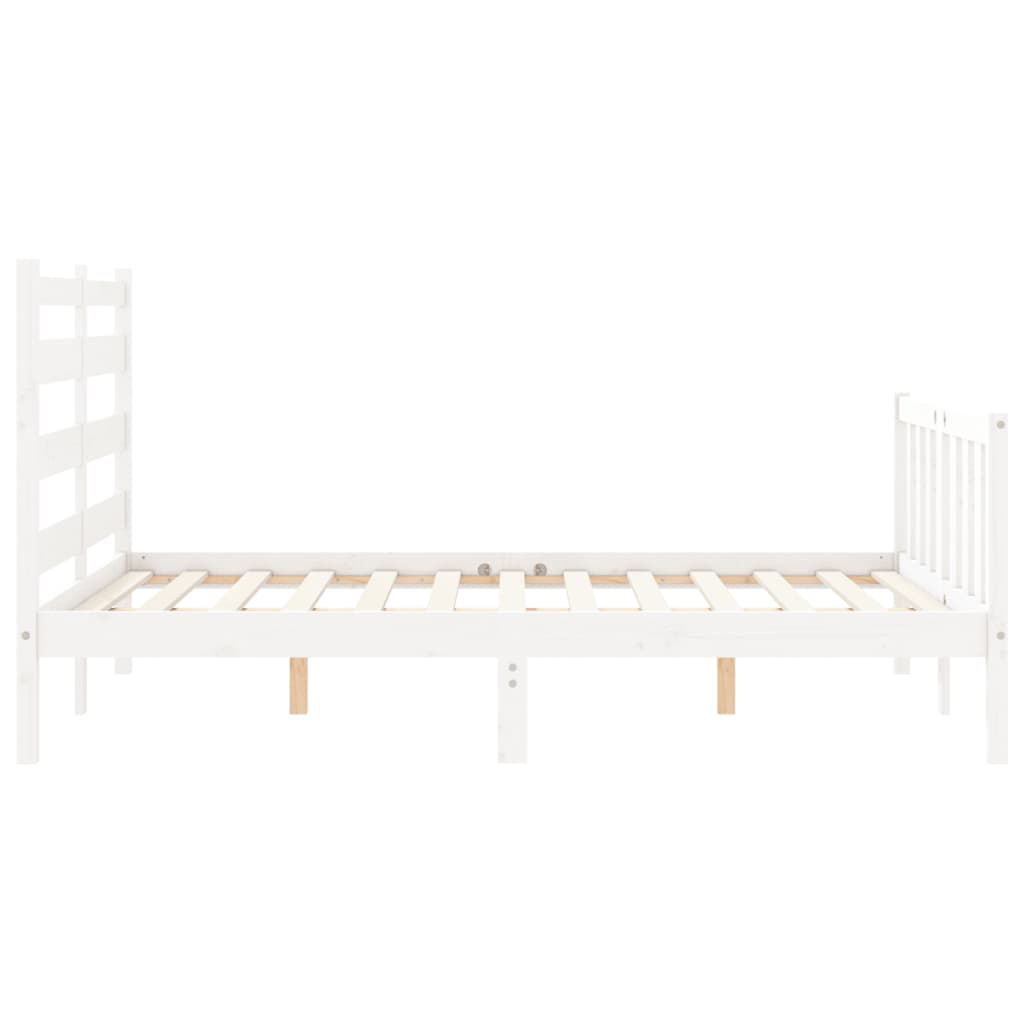 Cadre de lit sans matelas blanc bois de pin massif