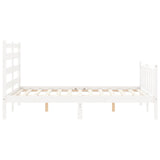 Cadre de lit sans matelas blanc bois de pin massif