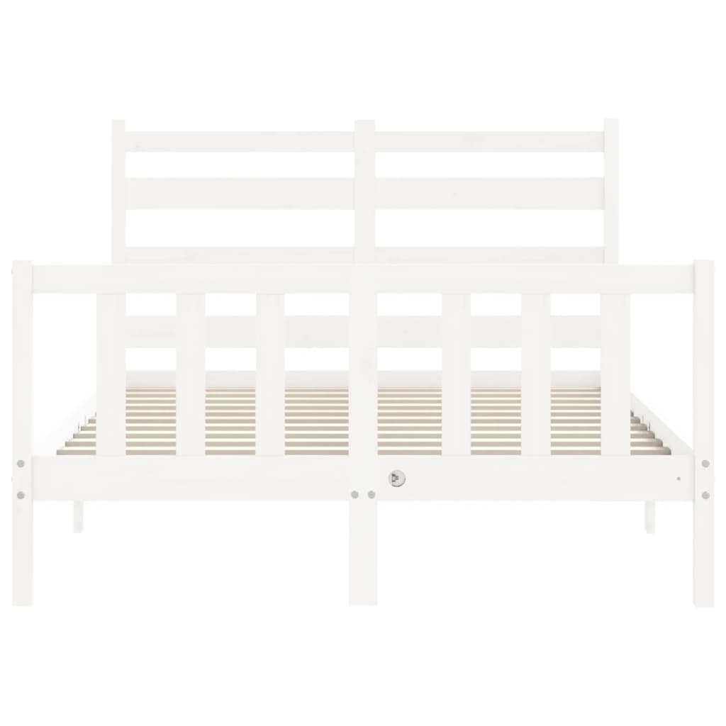 Cadre de lit sans matelas blanc 140x190 cm bois de pin massif