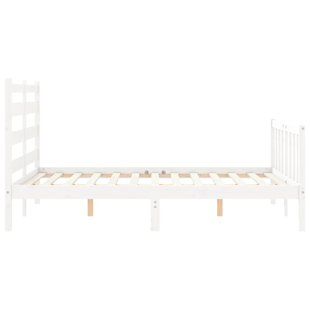 Cadre de lit sans matelas blanc 140x190 cm bois de pin massif