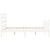 Cadre de lit sans matelas blanc 140x190 cm bois de pin massif