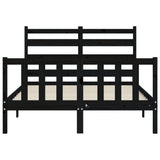 Cadre de lit sans matelas noir 140x190 cm bois de pin massif