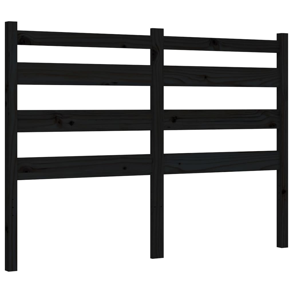 Cadre de lit sans matelas noir 140x190 cm bois de pin massif