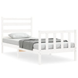 Cadre de lit sans matelas blanc 90x200 cm bois de pin massif