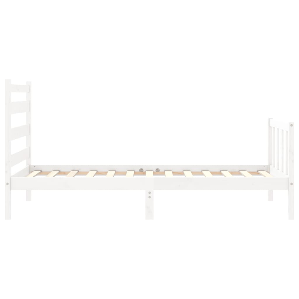 Cadre de lit sans matelas blanc 90x200 cm bois de pin massif