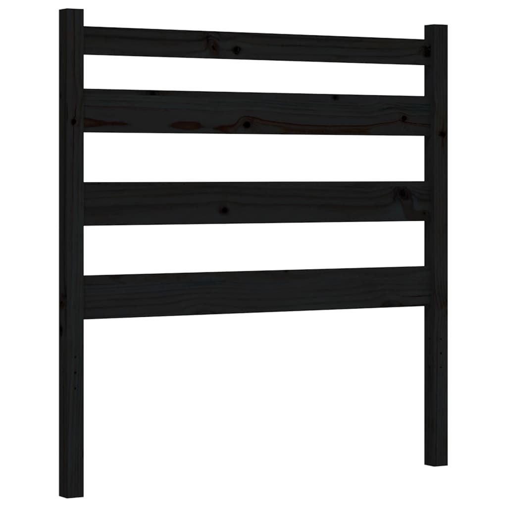 Cadre de lit sans matelas noir 100x200 cm bois massif de pin