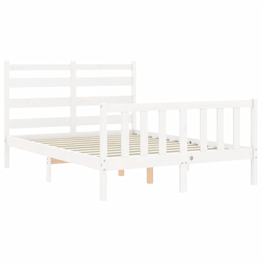 Cadre de lit sans matelas blanc 120x200 cm bois de pin massif