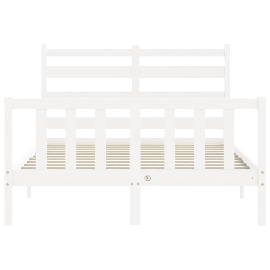 Cadre de lit sans matelas blanc 120x200 cm bois de pin massif