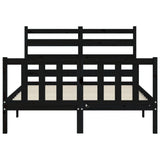 Cadre de lit sans matelas noir 120x200 cm bois de pin massif