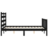 Cadre de lit sans matelas noir 120x200 cm bois de pin massif