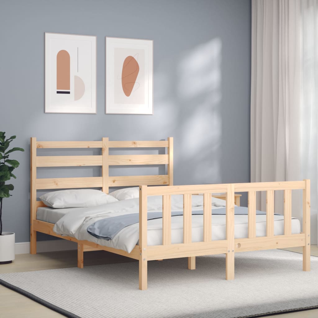 Cadre de lit sans matelas 140x200 cm bois massif de pin