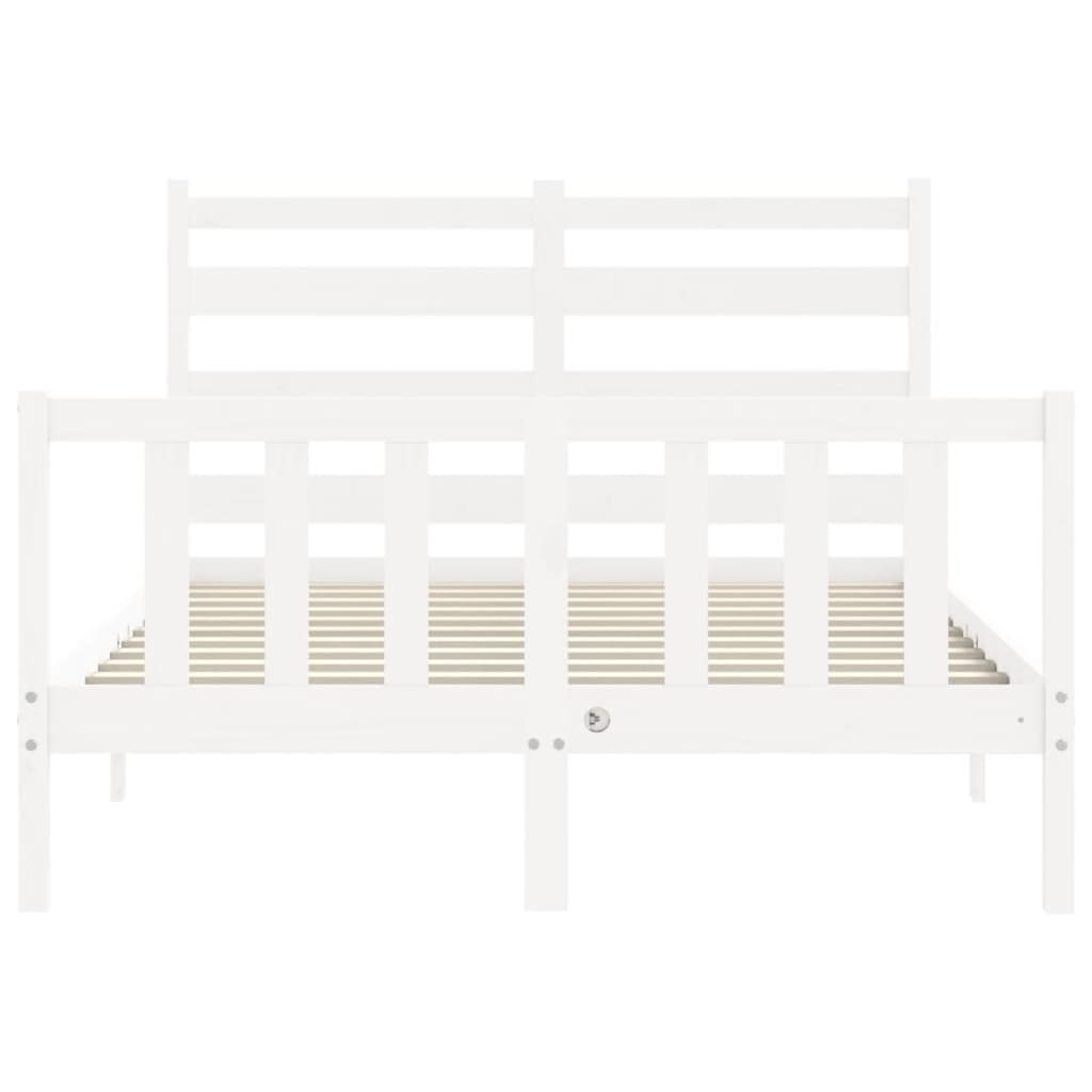 Cadre de lit sans matelas blanc 140x200 cm bois de pin massif