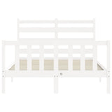 Cadre de lit sans matelas blanc 140x200 cm bois de pin massif