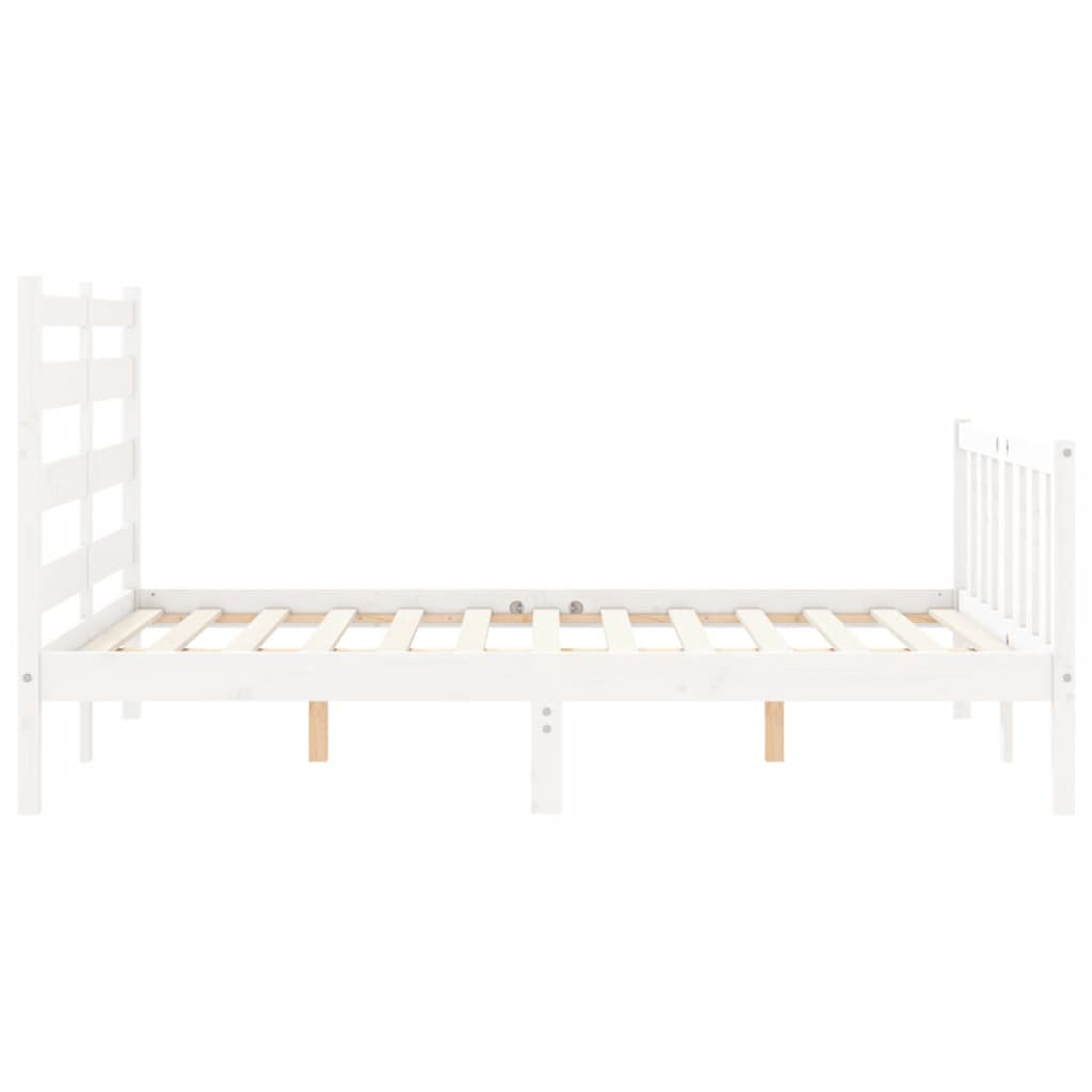 Cadre de lit sans matelas blanc 140x200 cm bois de pin massif