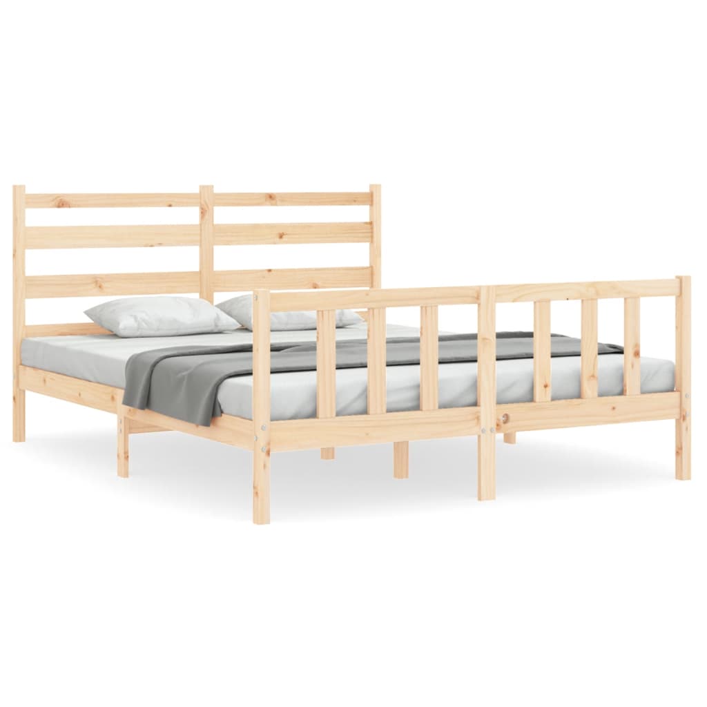 Bed frame without mattress 160x200 cm solid pine wood