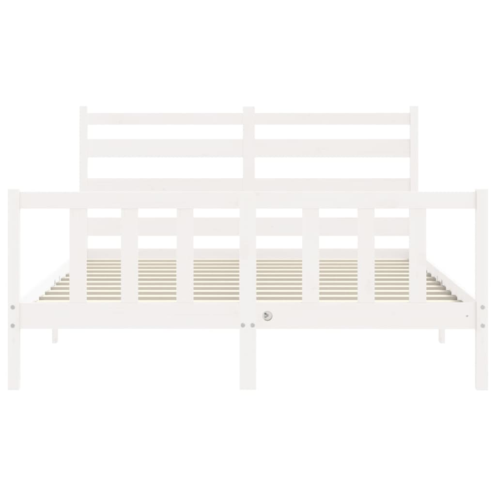 Cadre de lit sans matelas blanc 160x200 cm bois de pin massif