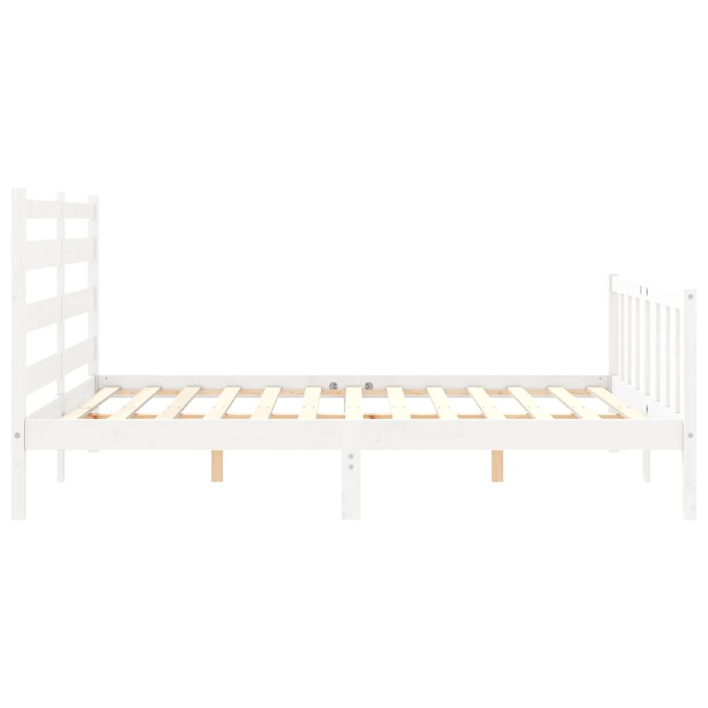 Cadre de lit sans matelas blanc 160x200 cm bois de pin massif