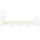 Cadre de lit sans matelas blanc 160x200 cm bois de pin massif