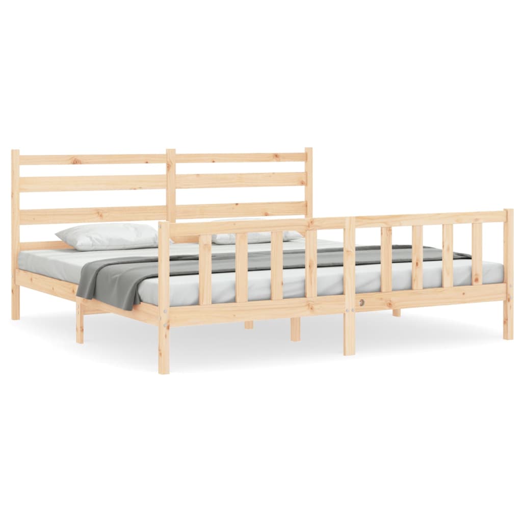 Cadre de lit sans matelas 200x200 cm bois massif de pin