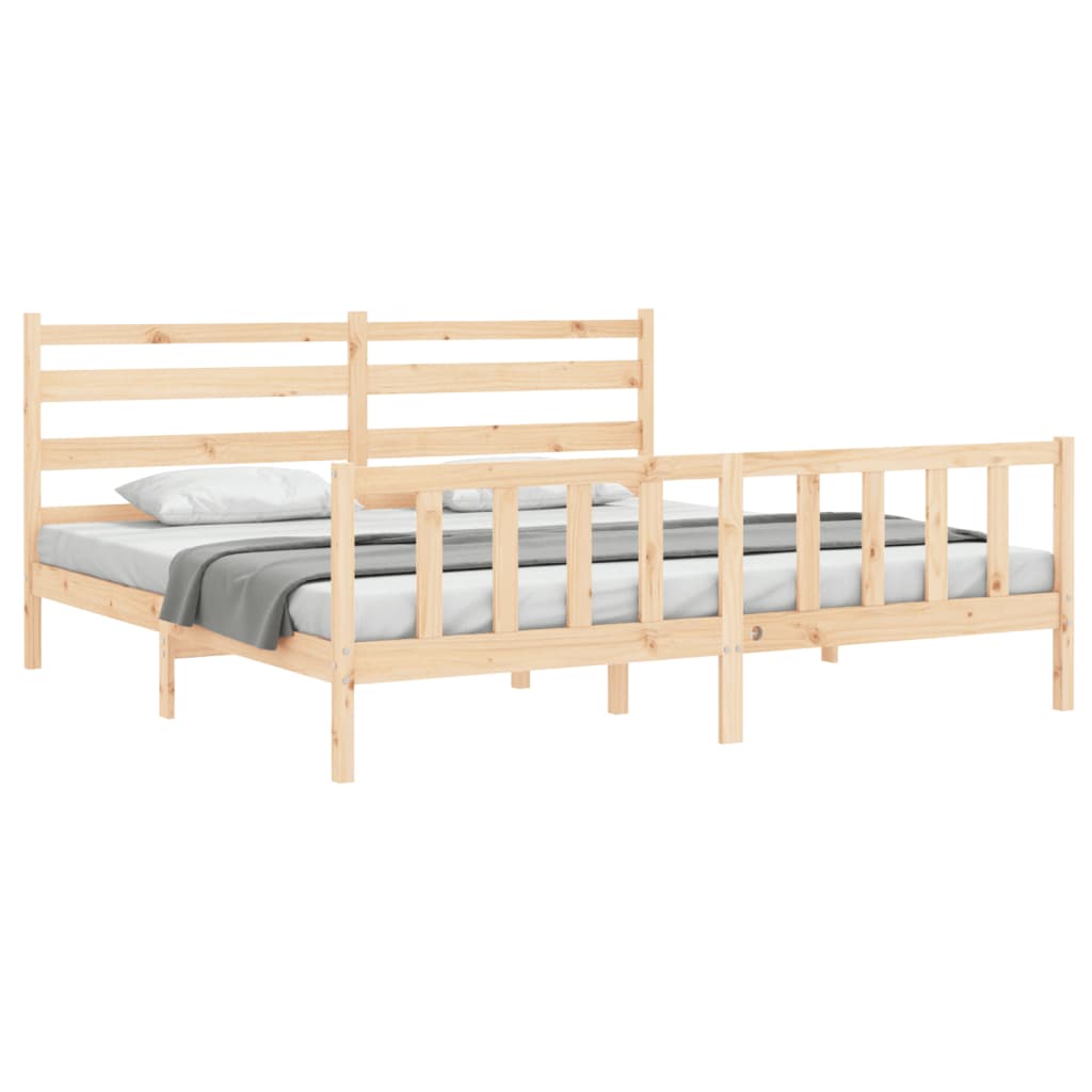 Cadre de lit sans matelas 200x200 cm bois massif de pin