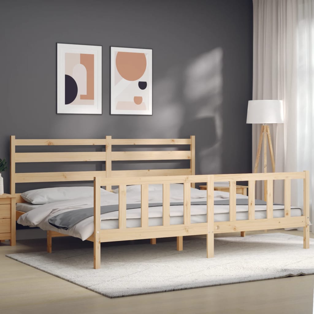 Cadre de lit sans matelas 200x200 cm bois massif de pin