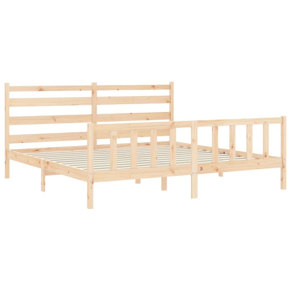 Cadre de lit sans matelas 200x200 cm bois massif de pin