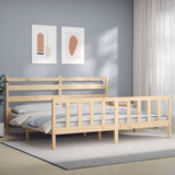 Cadre de lit sans matelas 200x200 cm bois massif de pin