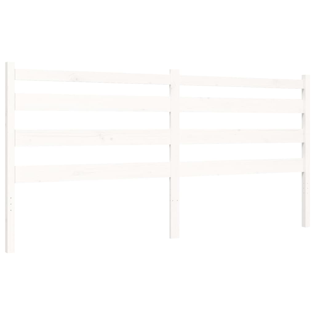 Cadre de lit sans matelas blanc 200x200 cm bois massif de pin