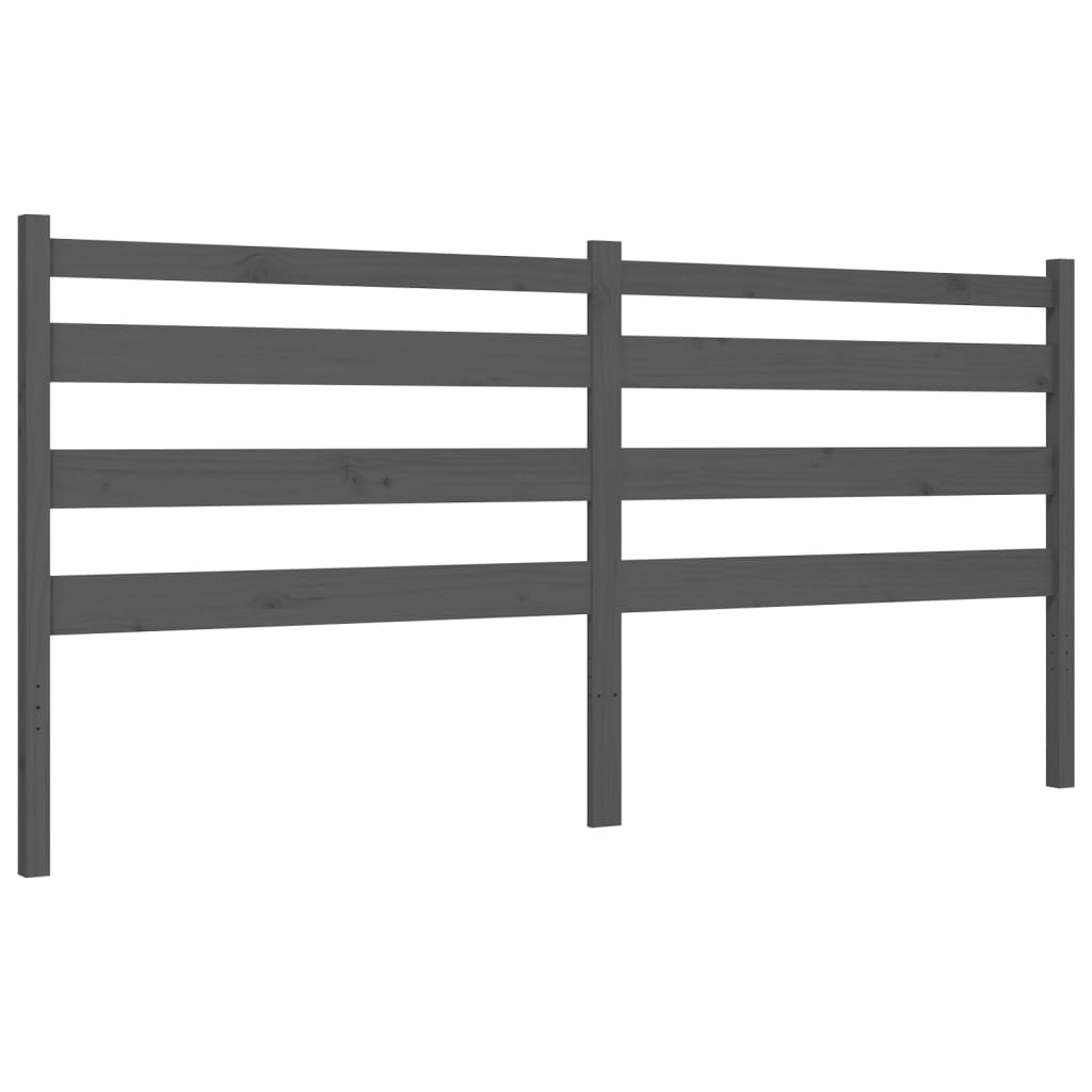 Cadre de lit sans matelas gris 200x200 cm bois massif de pin