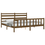 Cadre de lit sans matelas marron miel 200x200cm bois pin massif