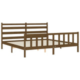 Cadre de lit sans matelas marron miel 200x200cm bois pin massif