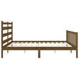 Cadre de lit sans matelas marron miel 200x200cm bois pin massif