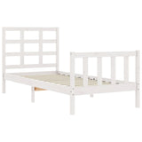 Cadre de lit sans matelas blanc bois de pin massif