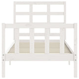 Cadre de lit sans matelas blanc bois de pin massif