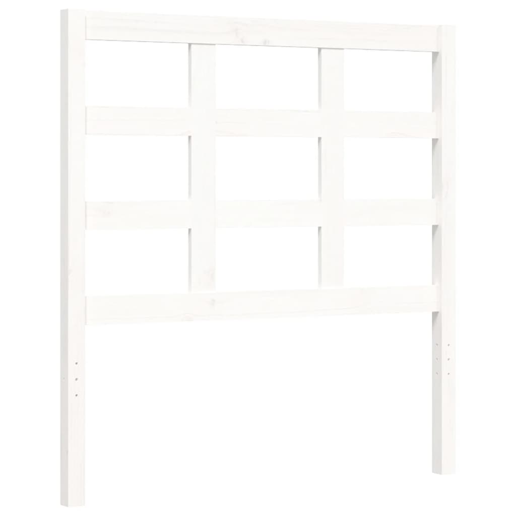 Cadre de lit sans matelas blanc bois de pin massif