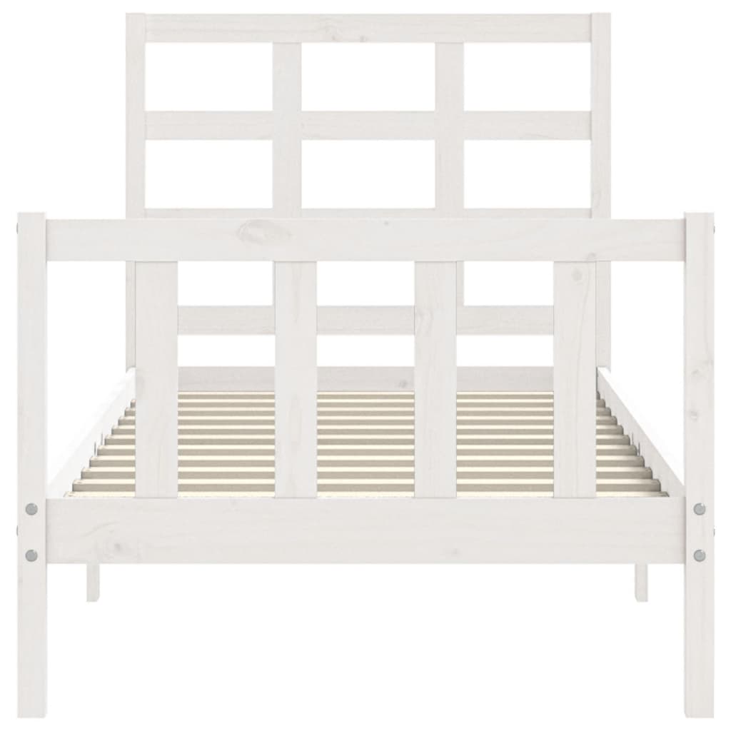 Cadre de lit sans matelas blanc 90x190 cm bois de pin massif