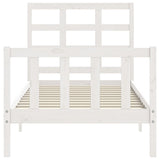 Cadre de lit sans matelas blanc 90x190 cm bois de pin massif