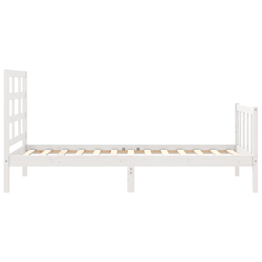 Cadre de lit sans matelas blanc 90x190 cm bois de pin massif