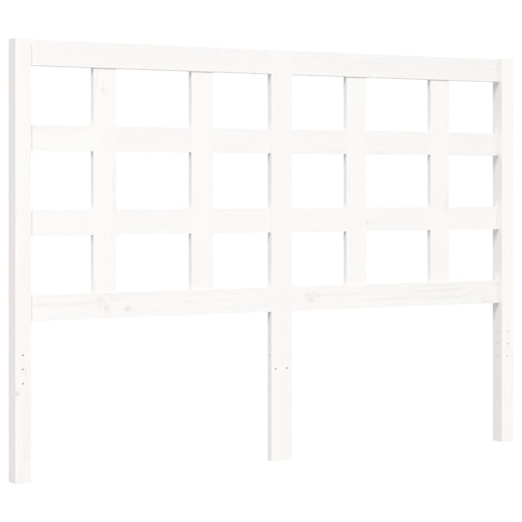 Cadre de lit sans matelas blanc bois de pin massif