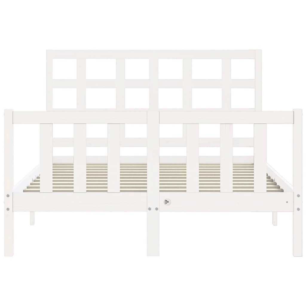 Cadre de lit sans matelas blanc bois de pin massif