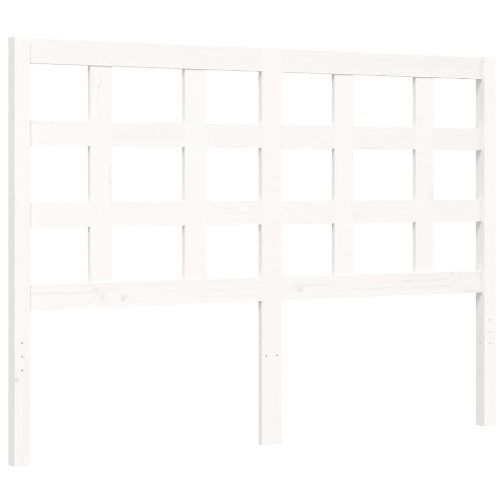 Cadre de lit sans matelas blanc bois de pin massif