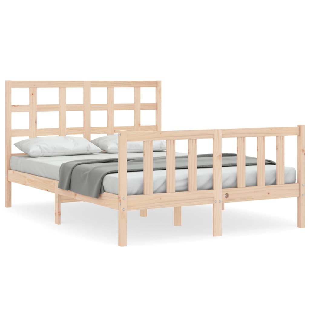 Cadre de lit sans matelas 140x190 cm bois de pin massif